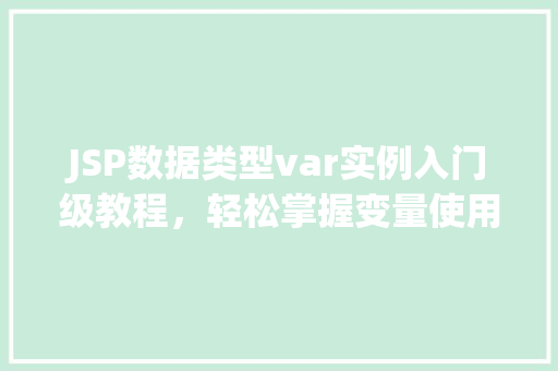JSP数据类型var实例入门级教程，轻松掌握变量使用