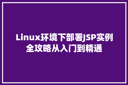Linux环境下部署JSP实例全攻略从入门到精通