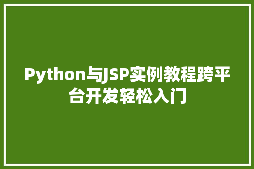 Python与JSP实例教程跨平台开发轻松入门