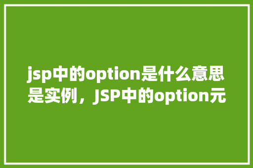 jsp中的option是什么意思是实例，JSP中的option元素实例