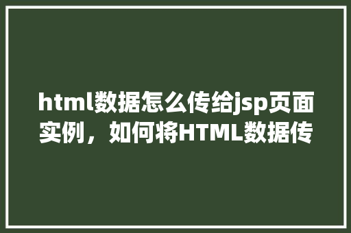 html数据怎么传给jsp页面实例，如何将HTML数据传递给JSP页面实例