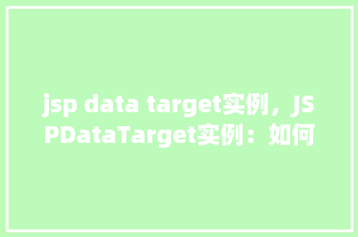 jsp data target实例，JSPDataTarget实例：如何实现数据目标的有效引用