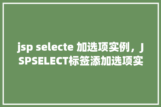jsp selecte 加选项实例，JSPSELECT标签添加选项实例介绍  第1张