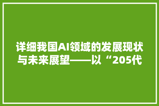 详细我国AI领域的发展现状与未来展望——以“205代码”为例