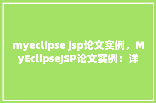 myeclipse jsp论文实例，MyEclipseJSP论文实例：详细剖析与实际应用例子分享