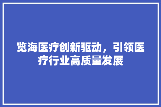 览海医疗创新驱动，引领医疗行业高质量发展