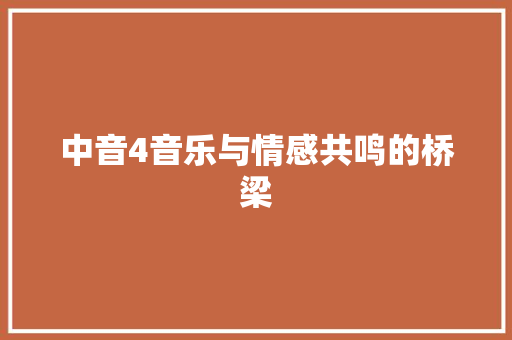 中音4音乐与情感共鸣的桥梁