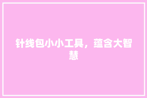 针线包小小工具，蕴含大智慧