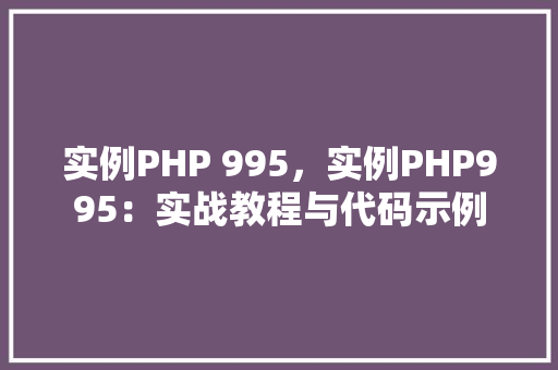 实例PHP 995，实例PHP995：实战教程与代码示例
