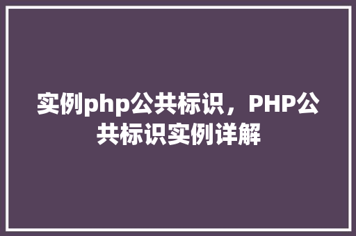 实例php公共标识，PHP公共标识实例详解
