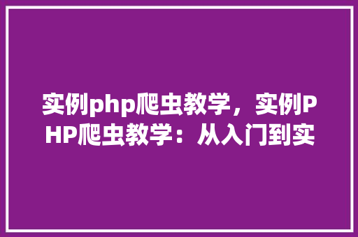 实例php爬虫教学，实例PHP爬虫教学：从入门到实战