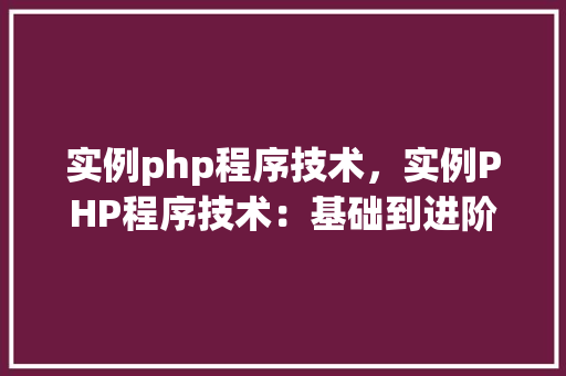 实例php程序技术，实例PHP程序技术：基础到进阶方法教程