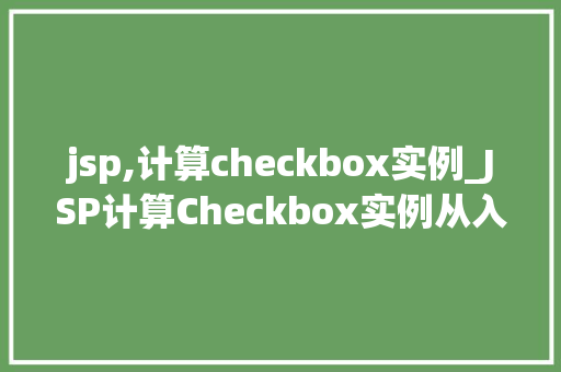 jsp,计算checkbox实例_JSP计算Checkbox实例从入门到精通