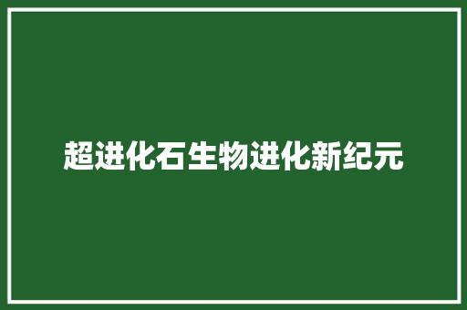 超进化石生物进化新纪元