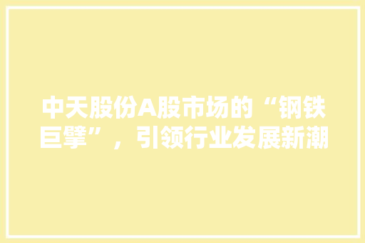 中天股份A股市场的“钢铁巨擘”，引领行业发展新潮流