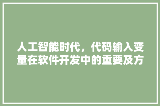 人工智能时代，代码输入变量在软件开发中的重要及方法探索
