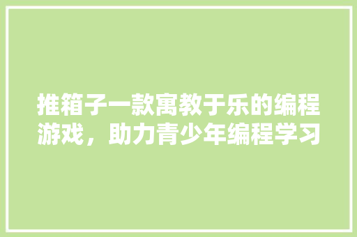 推箱子一款寓教于乐的编程游戏，助力青少年编程学习