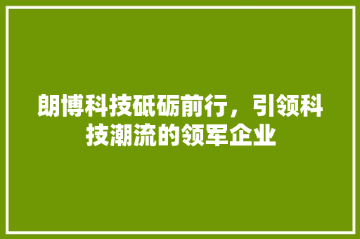 朗博科技砥砺前行，引领科技潮流的领军企业