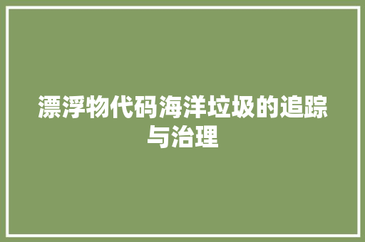 漂浮物代码海洋垃圾的追踪与治理