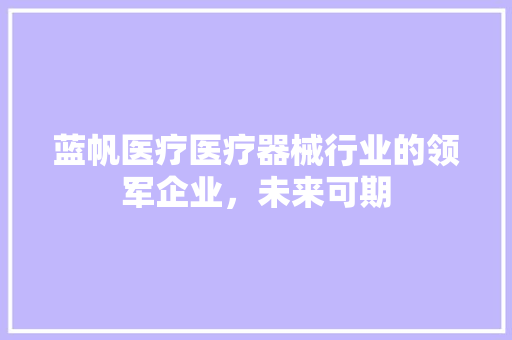 蓝帆医疗医疗器械行业的领军企业，未来可期