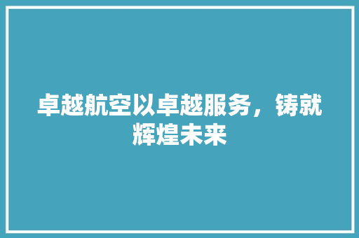 卓越航空以卓越服务，铸就辉煌未来
