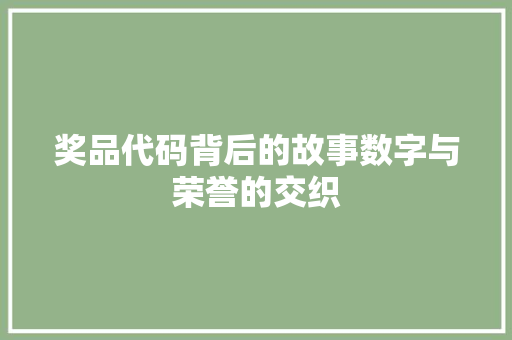 奖品代码背后的故事数字与荣誉的交织