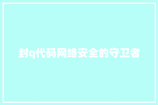 封q代码网络安全的守卫者