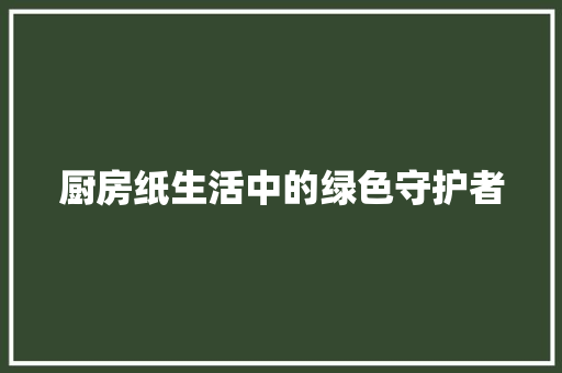厨房纸生活中的绿色守护者