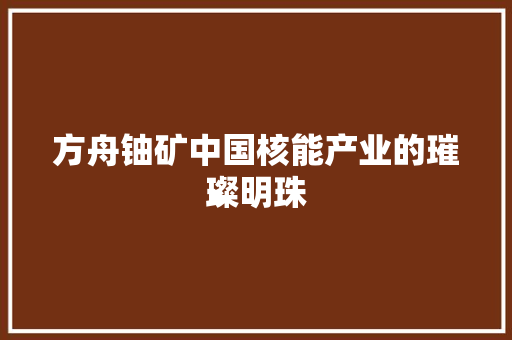 方舟铀矿中国核能产业的璀璨明珠