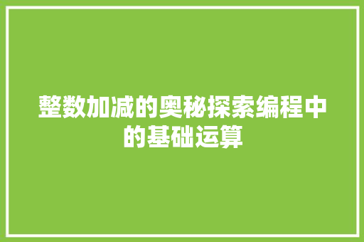 整数加减的奥秘探索编程中的基础运算