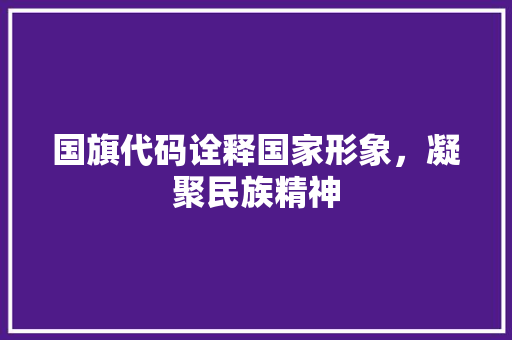 国旗代码诠释国家形象，凝聚民族精神