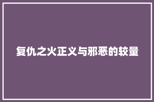 复仇之火正义与邪恶的较量