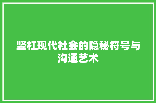 竖杠现代社会的隐秘符号与沟通艺术