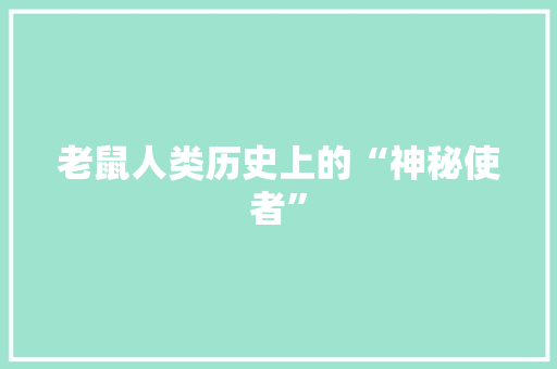 老鼠人类历史上的“神秘使者”