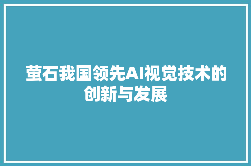 萤石我国领先AI视觉技术的创新与发展