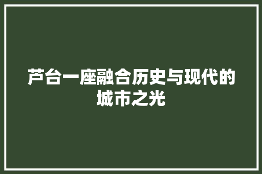 芦台一座融合历史与现代的城市之光