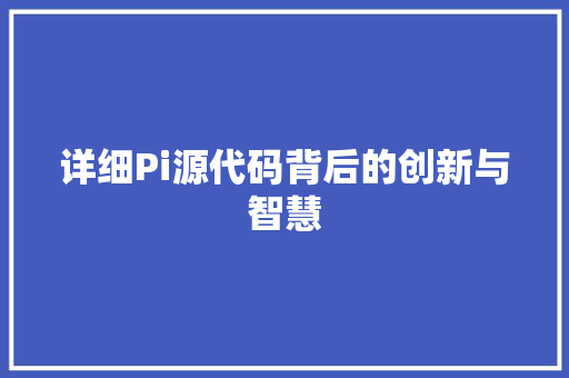 详细Pi源代码背后的创新与智慧