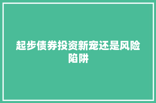 起步债券投资新宠还是风险陷阱