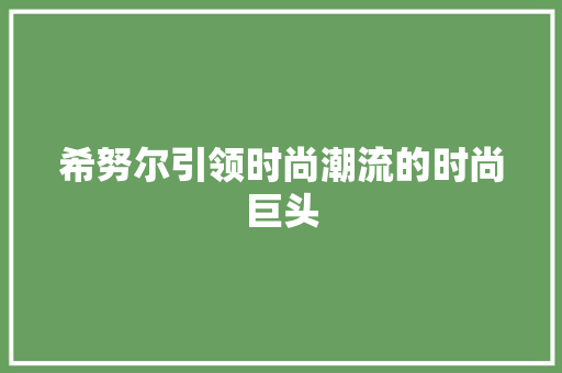 希努尔引领时尚潮流的时尚巨头