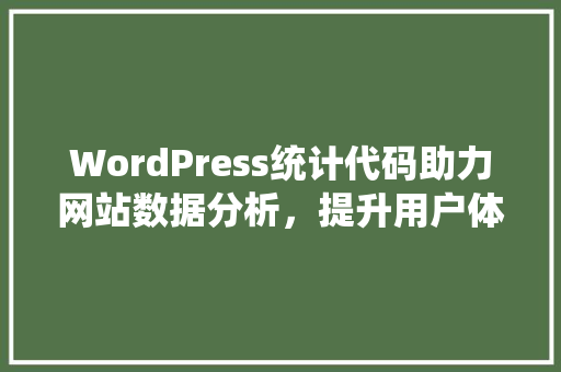 WordPress统计代码助力网站数据分析，提升用户体验