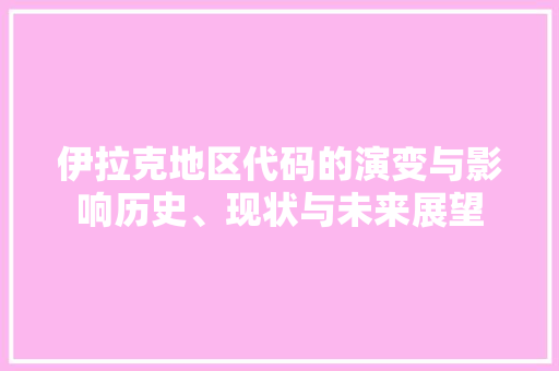 伊拉克地区代码的演变与影响历史、现状与未来展望