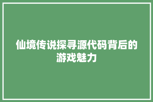 仙境传说探寻源代码背后的游戏魅力