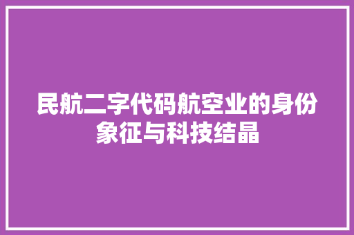 民航二字代码航空业的身份象征与科技结晶