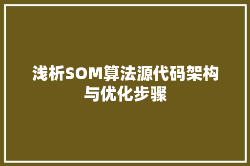 浅析SOM算法源代码架构与优化步骤