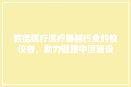 振德医疗医疗器械行业的佼佼者，助力健康中国建设