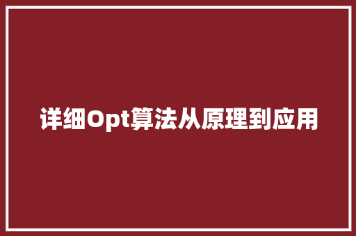 详细Opt算法从原理到应用