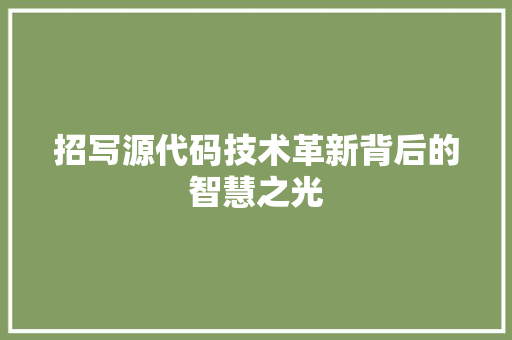 招写源代码技术革新背后的智慧之光