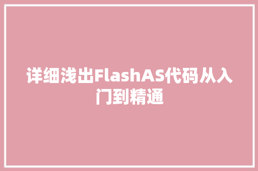 详细浅出FlashAS代码从入门到精通