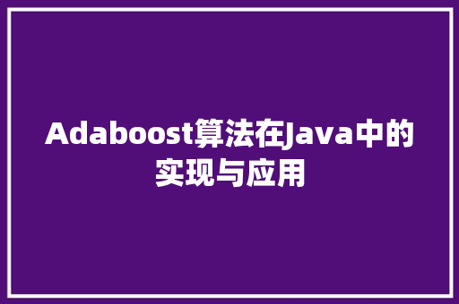 Adaboost算法在Java中的实现与应用