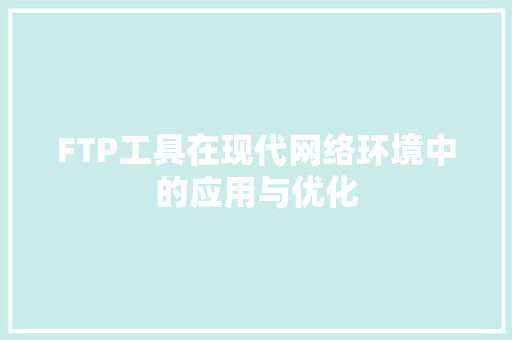 FTP工具在现代网络环境中的应用与优化